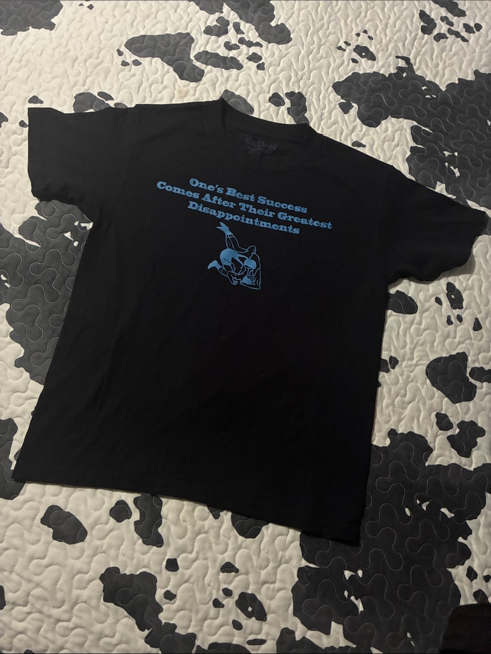 Gildan Black Short Sleeve Tee with Blue Graphic